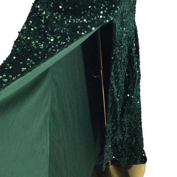 Glamorous One-Shoulder Sequin Maxi Dress - Picture 3 of 9